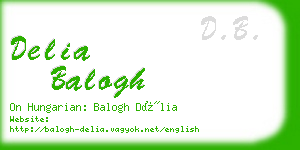 delia balogh business card